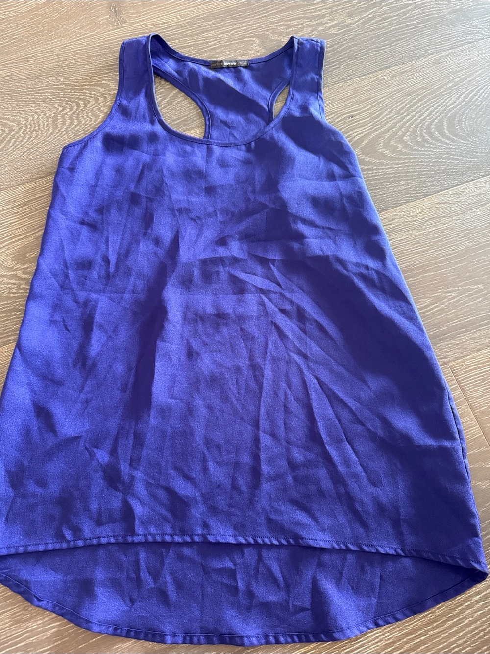 Soprano Women’s Sleeveless Racerback Tank Top - Royal Purple. Size S